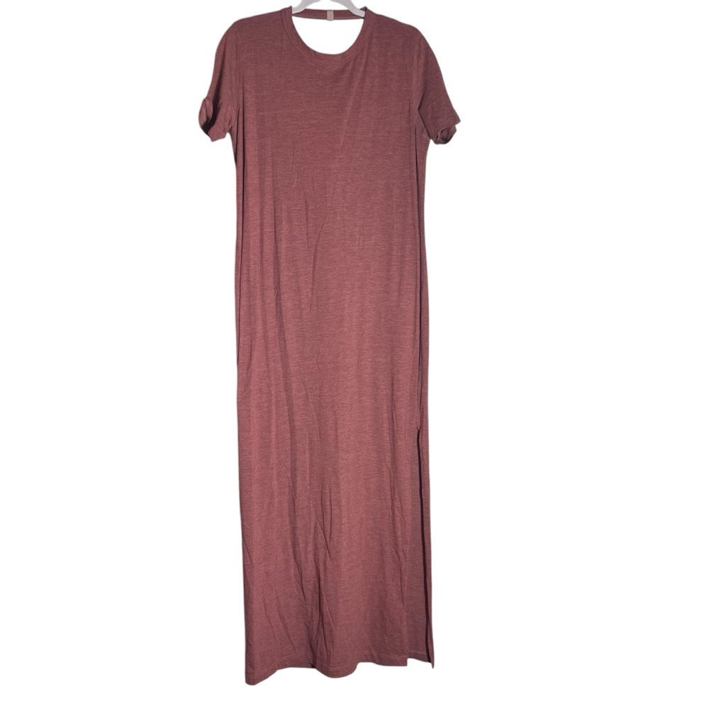 Lunya Restore Pima Cotton Maxi Dress in Heather Rust, Large
